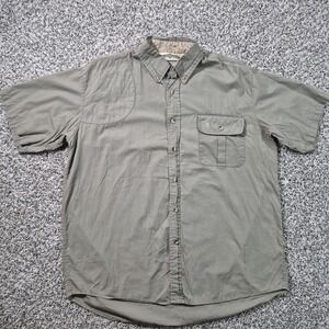 Bob Allen Shooting Shirt Left Handed Button Up Men's Size Large Light Green/Gray